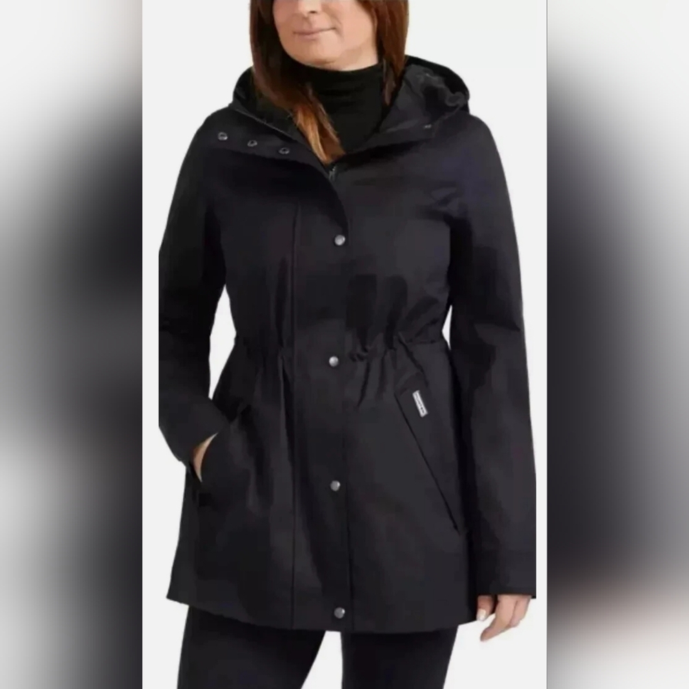****(SOLD**** Ladies Water Resistant Cotton Smock Rain Jacket Black